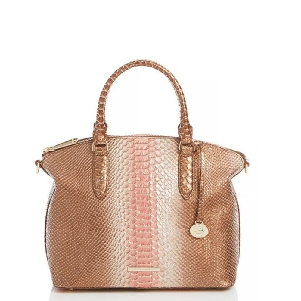 NWT‎ BRAHMIN DUXBURY SATCHEL CROC-EMBOSSED LEATHER SHOULDER BAG